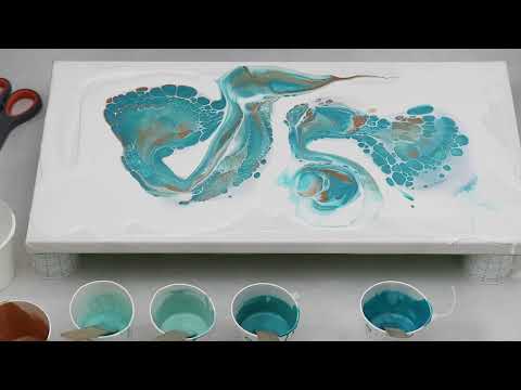 (615) Double Open Cup Pour With Turquoise And Copper