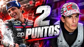 Póker agridulce de Aprilia: JORGE MARTÍN líder y MARC MÁRQUEZ sobrevive | Hospit