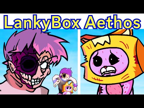 FNF THE LANKYBOX'S AETHOS + LYRIC CUTSCENE OFFICIAL (Evil Justin vs Foxy) CONTENT FALLOUT V2