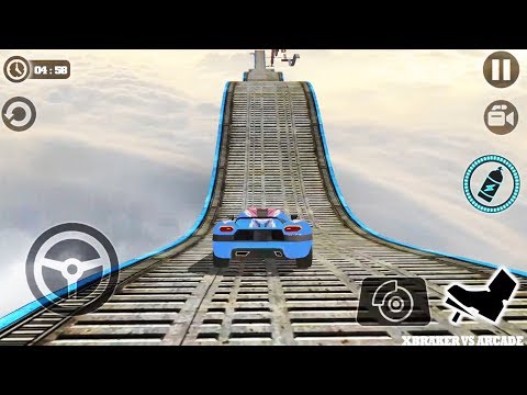 Impossible Stunt Car Tracks 3D: Blue Car Driving Stunts Levels 14 & 15 - Android GamePlay 2019