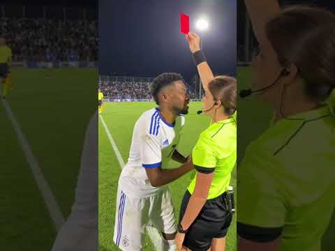 This was not in the rulebook. 🫣😍#FootballHumor #RedCardScene #MatchDay #StadiumChaos #SportsComedy