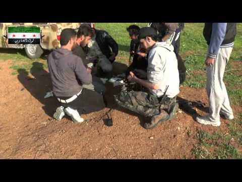 تذخير مضاد 14.5 من أجل التصدي للطيران الحربي في سماء درعا البلد من قبل لواء الصابرين