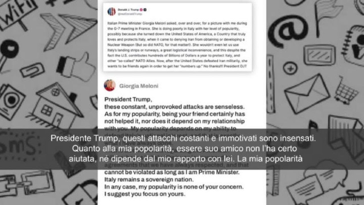 Meloni a Trump: Attacchi insensati e immotivati. Mia popolarità non la riguarda, pensi alla sua