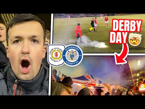 CRAZY ATMOSPHERE on DERBY DAY at CREWE vs STOCKPORT 🧨