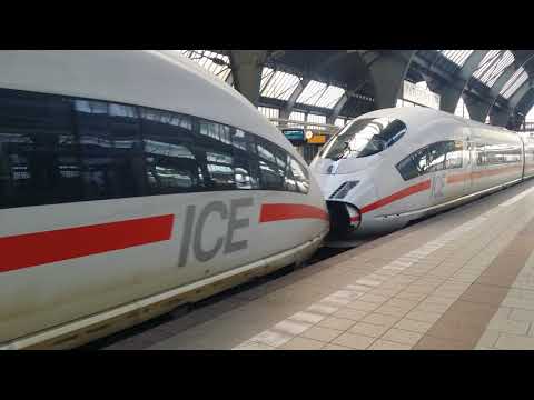 ICE train leaving Mennheim train station