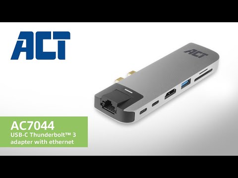 ACT USB-C Thunderbolt™ 3 docking station, HDMI, ethernet, USB hub, card reader, PD pass-through