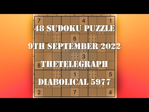 48 Sudoku Puzzle The Telegraph   Diabolical 09 09 22
