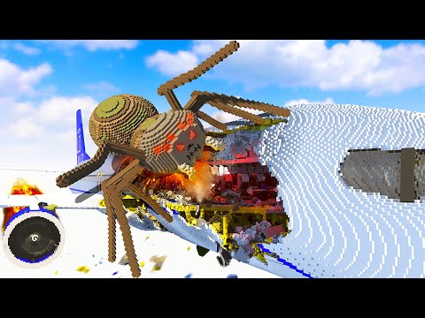 Giant SPIDER Causes Plane Crash - Teardown Mods Gameplay