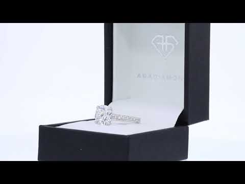 Lab Created Round Diamond Pave Solitaire Engagement Ring