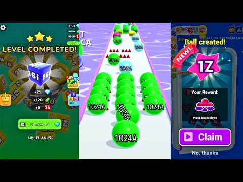 Ball Run 2048 | Infinity Mode vs Bounce Merge 3D 1Z vs Jelly Run 2048 16i - High Score Gameplay 👌 