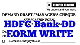 How to fill Hdfc bank dd form | HDFC Bank DD application form kaise bhare @Mrskstechnical