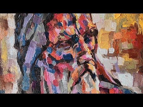 Oil Painting Portrait Demo, Brush Strokes , Alla Prima Portrait, Time Lapse