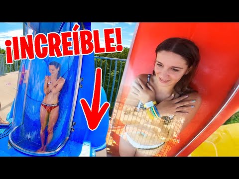 AROA tiene MIEDO ¿SUBIRÍAS al TUBO + ALUCINANTE del PARQUE ACUÁTICO Aqualandia?