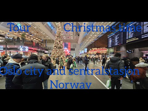 CIDADE DE OSLO, shopping center e sentralstasjon em (4k) novembro de 2023