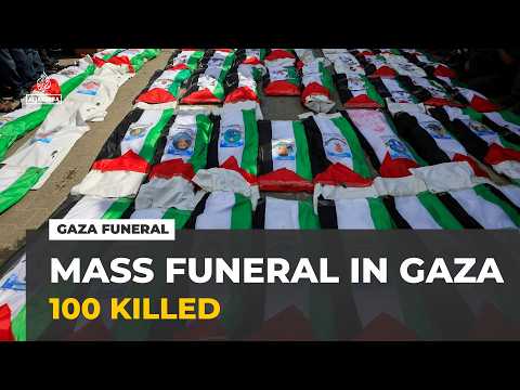 Mass funeral in Gaza: Palestinians mourn around 100 killed in 2023 attack