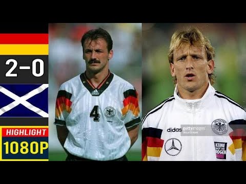 Germany 2 x 0 Scotland (Klinsman, Sammer, Voller) ●UEFA Euro 1992 Extended Goals & Highlights