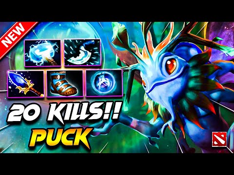DOTA 2 PUCK Gameplay | 20 Kills!! Puck Dota 2 Gameplay | PUCK Carry Build Pro Gameplay Guide 7.39