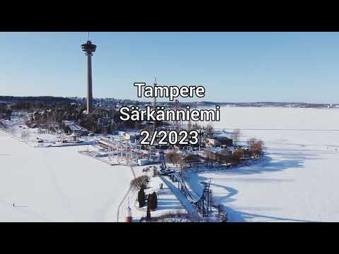 Tampere Särkänniemi no inverno - Drone View 2/2023