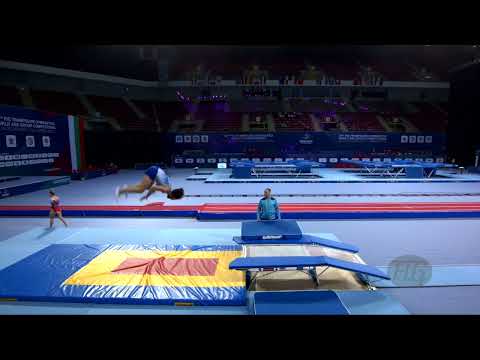 GRACHYOV Igor (KAZ) M - 2022 Trampoline Worlds, Sofia (BUL) - Q2 Double Mini