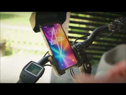 Voltano Protect Telefoonhouder Fiets - Zwart - Met Dakje Tegen Regen / Zon