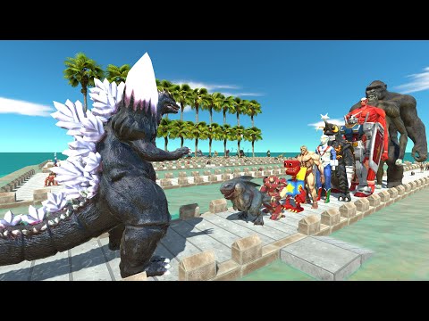 Space Godzilla vs King Kong COCONUT DEATH RUN - Animal Revolt Battle Simulator