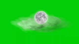 Green screen moon &amp; clouds. Green screen night moon~82889283