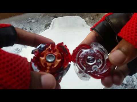 BEYBLADE BURST ICE STADIUM BATTLE! LEGEND SPRIGGAN VS FANG FENRIR!!