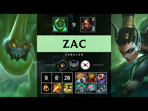 Zac Jungle vs Nidalee - KR Challenger Patch 25.20