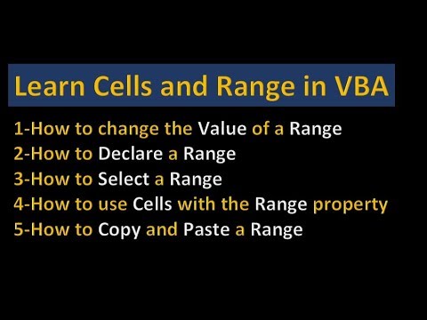 VBA Tutorial-6: Learn Cells and Range in VBA