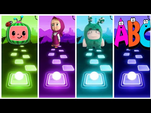 cocomelon vs Masha and the bear vs Oddbods pogo vs acb song  || tiles hop edm rush