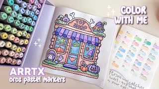 color with me 👻 ft. arrtx oros 66 pastel alcohol markers 💜