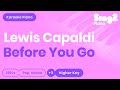 Lewis Capaldi - Before You Go (Higher Key) Karaoke Piano