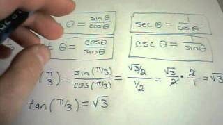 How to evaluate tangent, cotangent, secant and cosecant functions