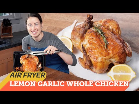 Air Fryer Lemon Garlic Whole Chicken Recipe | Cooking with Cosori