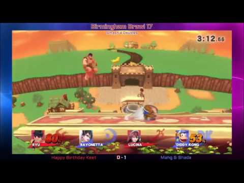 Bham Brawl 17 - Smash 4 Doubles - Losers Semis - Keet & JukeBoxHero vs Mahgnittoc & Shade