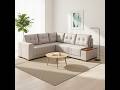 Sofá de Canto Agnes 7 lugares com Chaise de 236 cm - Bege
