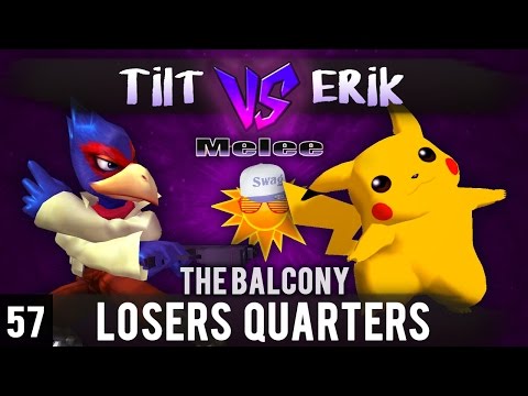 Melee @ The Balcony 57 - Losers Quarters ft. Erik (Pikachu) vs Tilt (Falco)