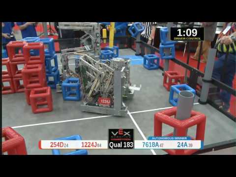 2015 VRC Tech Q183 - 254D 1224J vs 7618A 24A - 41 to 80 - VEX Worlds 2015 - Technology Division