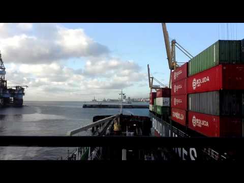 Bunker Veronica B ship - Departure from Bufadero dock, S.C. de Tenerife