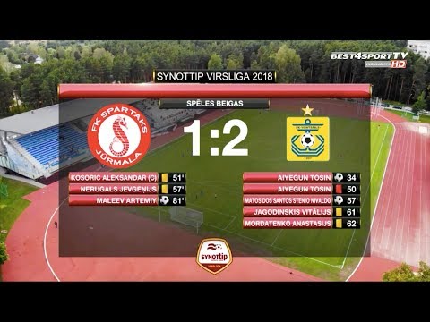 Spartaks Jūrmala - FK Ventspils 1:2 labākie momenti (19.aug.)