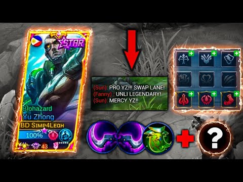 YU ZHONG TOP GLOBAL EMBLEM SET AND BUILD 2021 YU ZHONG NEW SEASON GAMEPLAY | MOBILE LEGENDS