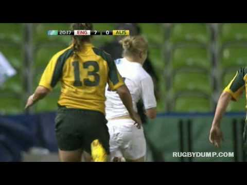 Nicole Beck's awesome try saving tackle on Fiona Pocock