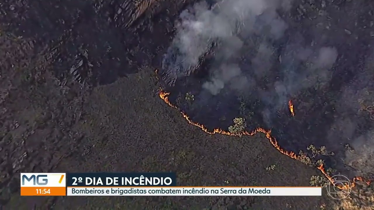 Amda combate incêndio na Serra da Moeda