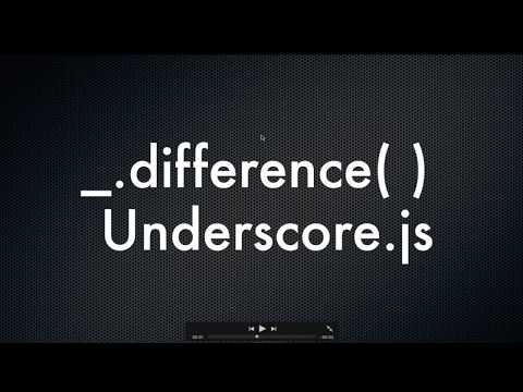 Underscore Js Series _difference Difference Function