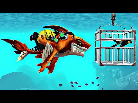 Meltdown Shark Attacks Cage Diver - Hungry Shark World - Meltdown Shark Attacks & Best Gameplay