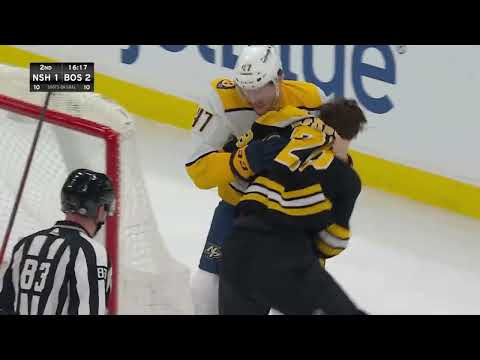NHL Fight - Predators @ Bruins - McCarron vs Forbort - 15/01/2022