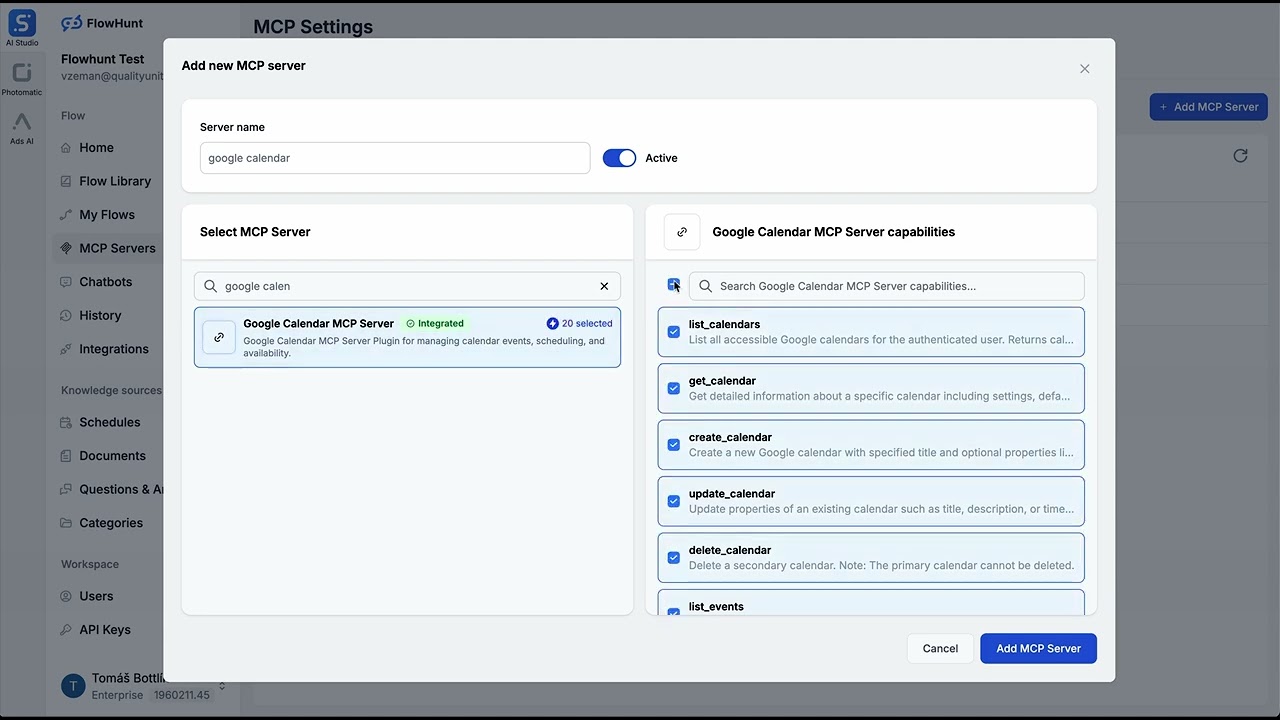 Thumbnail for Google Calendar MCP Server