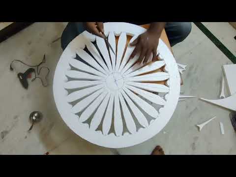 Ashok chakra made in thermocol