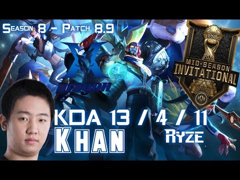 KZ Khan RYZE vs GAREN Top - Patch 8.9 EUW Ranked