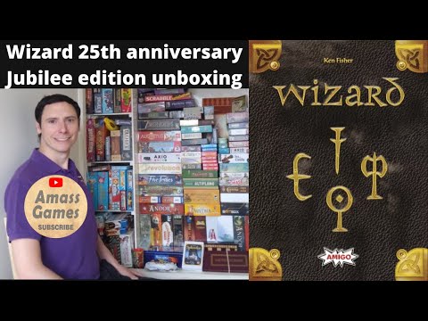 How to unbox 25th Jubilee Anniversary Edition of Wizard trick taking card game by * AmassGames *